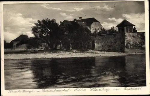 Ak Wasserburg am Bodensee Schwaben, Haushaltungs und Gartenbauschule, Schloss