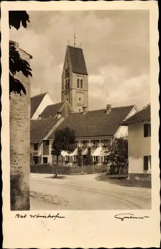 Ak Bad Wörishofen im Unterallgäu, Straßenpartie, Kirche
