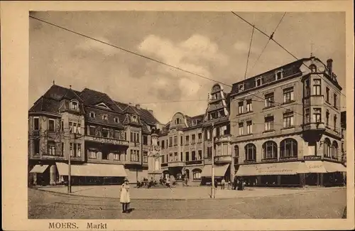 Ak Moers am Niederrhein, Markt