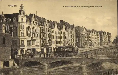 Ak Hagen in Westfalen, Kaiserstraße, Altenhagener Brücke