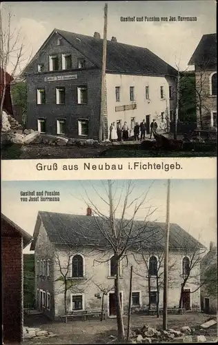 Ak Neubau Fichtelberg im Fichtelgebirge Oberfranken, Gasthof, Pension