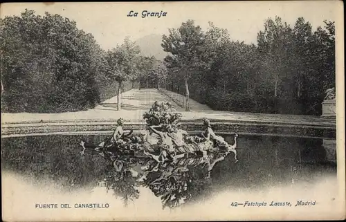 Postcard La Granja San Ildefonso Kastilien und León, Fuente del Canastillo