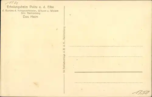 Ak Boletice nad Labem Politz a. d. Elbe Region Aussig, Erholungsheim