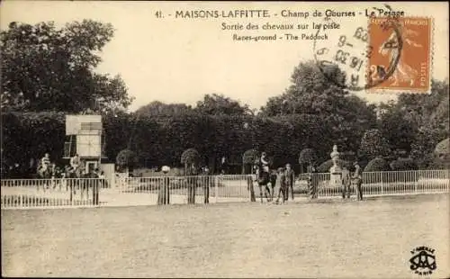 Ak Maisons Laffitte Yvelines, Champ de Courses, Le Pesage, Sortie des cheveaux sur la piste