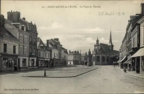 Ak Saint André de l'Eure Eure, Place du Marche