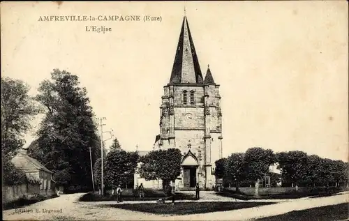 Ak Amfreville la Campagne Eure, L'Eglise