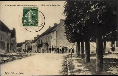 Ak May en Multien Seine et Marne, La Place et la Basse Rue