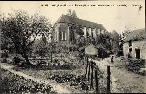 Ak Rampillon Seine-et-Marne, L'Eglise, L'Abside