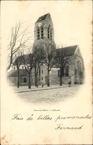 Ak Sucy en Brie Val de Marne, L'Eglise