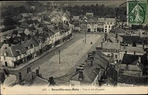 Ak Neuville aux Bois Loiret, Vue a Vol d'oiseau