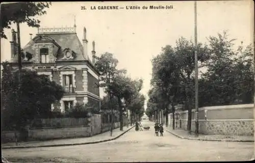 Ak La Garenne Hauts de Seine, L'Allee du Moulin Joli