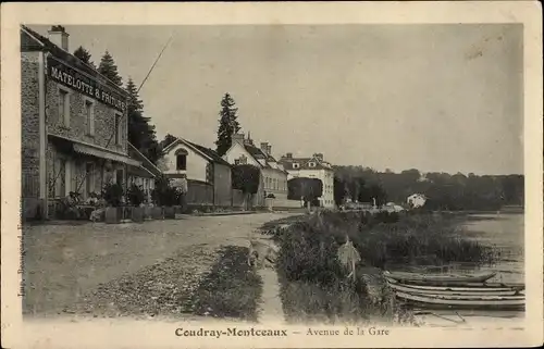 Ak Coudray Montceaux Essonne, Avenue de la Gare, Matelotte & Friture