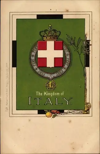 Wappen Litho Italien, The Kingdom of Italy