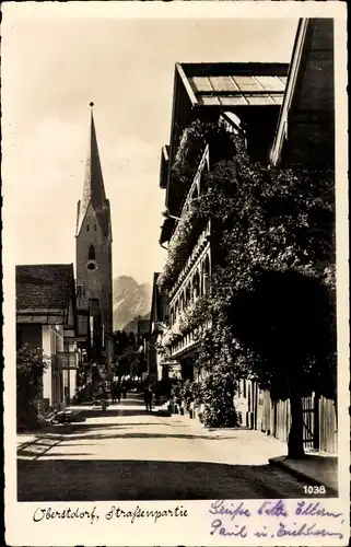 Ak Oberstdorf im Oberallgäu, Straßenpartie