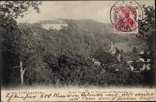 Ak Waltershausen in Thüringen, Schloss Tennberg, Kräuterwiese
