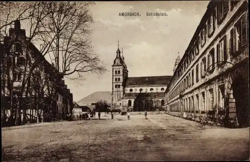 Ak Amorbach im Odenwald Unterfranken, Schlossplatz