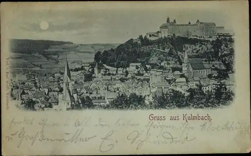 Mondschein Ak Kulmbach in Oberfranken, Gesamtansicht