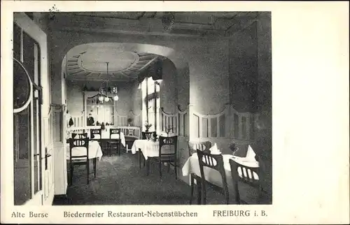 Ak Freiburg im Breisgau, Alte Burse, Biedermeier Restaurant, Nebenstübchen