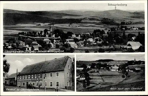 Ak Kämmerswalde Cämmerswalde Neuhausen im Erzgebirge, Schwartenberg, Gasthof, Blick auf den Ort