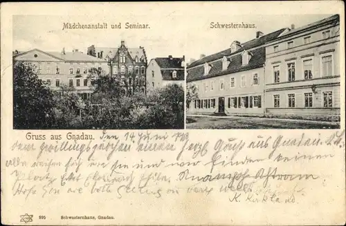 Ak Gnadau Barby an der Elbe, Mädchenanstalt und Seminar, Schwesternhaus