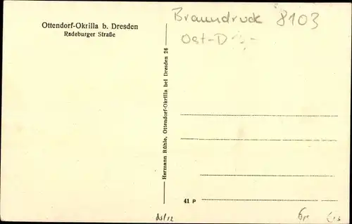 Ak Ottendorf Okrilla Sachsen, Radeburger Straße