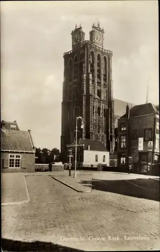 Ak Dordrecht Südholland Niederlande, Groote Kerk Leuvebrug