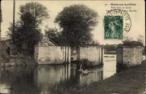 Ak Maisons Laffitte Yvelines, Petit Bras de Seine, Ruderboot