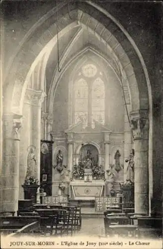 Ak Jouy sur Morin Seine et Marne, L'Eglise de Jouy, Le Choeur