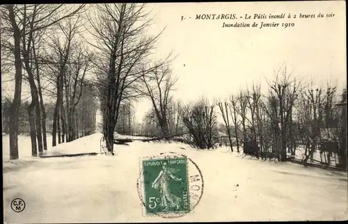 Ak Montargis Loiret, Inondations de Janvier 1910