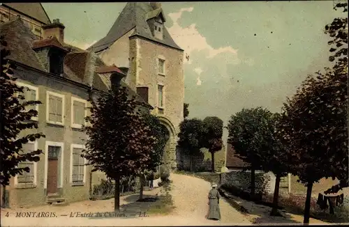 Ak Montargis Loiret, L'Entree du Chateau