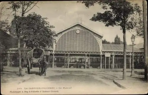 Ak La Garenne Colombes Hauts de Seine, Le Marche