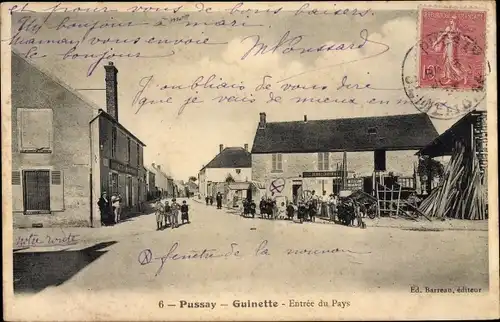 Ak Pussay Essonne, Guinette, Entrée du Pays, Delangle Charpentier