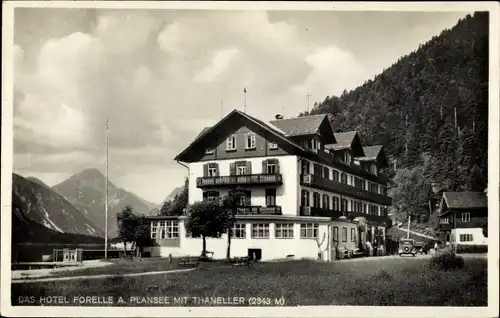 Ak Reutte Tirol, Blick auf das Hotel Forelle am Plansee