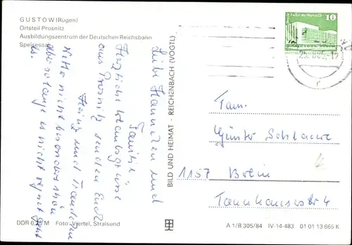 Ak Prosnitz Gustow auf der Insel Rügen, Ausbildungszentrum der Deutschen Reichsbahn, Innenansicht