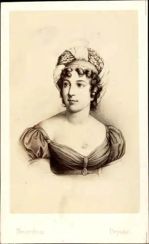 Carte de Visite Schriftstellerin Anne Louise Germaine Baronin von Staël Holstein