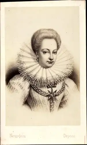 Carte de Visite Gabrielle d’Estrées, Mätresse des französischen Königs Heinrich IV.