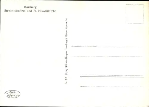 Ak Hamburg, Steckelhörnfleet, St. Nikolaikriche