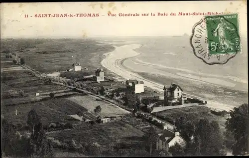 Ak St Jean le Thomas Manche, Gesamtansicht, Vogelschau