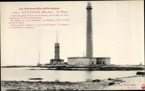 Ak Gatteville Manche, Le Phare, Leuchtturm