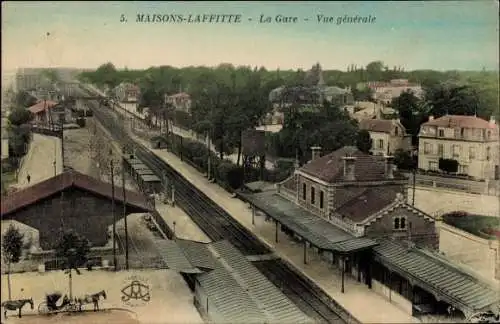 Ak Maisons Laffitte Yvelines, La Gare, Vue generale