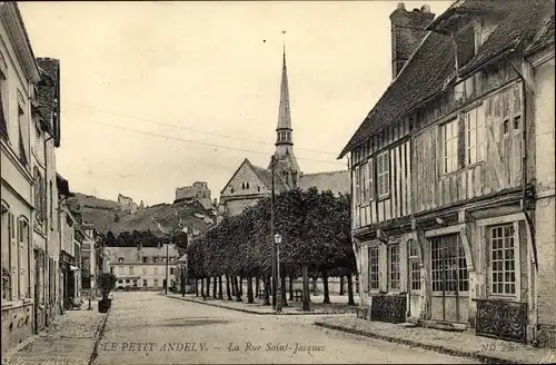 Ak Petit Andely Eure, La Rue Saint Jacques