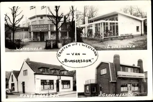 Ak Westland Südholland Niederlande, Restaurant De Rusthoek, Theeschenkerij Ockenburg, Cafe Centraal