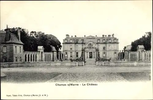 Ak Champs-sur-Marne Seine et Marne, Château