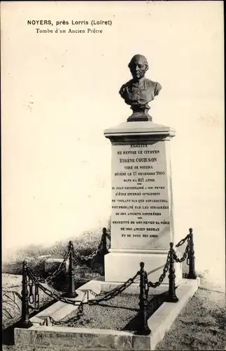 Ak Noyers Loiret, Tomb d'un Ancien Pretre