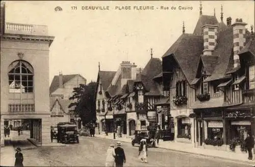 Ak Deauville Calvados, Plage Fleurie, Rue du Casino