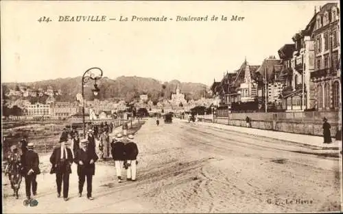 Ak Deauville Calvados, La Promenade Boulevard de la Mer