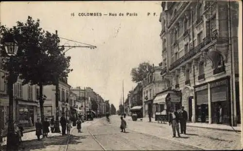 Ak Colombes Hauts de Seine, Rue de Paris