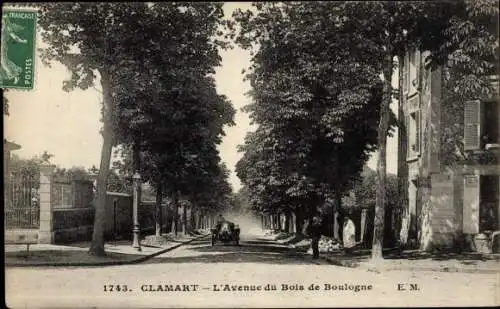 Ak Clamart Hauts de Seine, L'Avenue du Bois de Boulogne