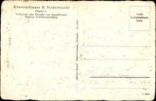 Künstler Ak Eiche, F., Schwalenberg in Lippe, Künstlerklause H. Niederbracht, Optimist, Pessimist