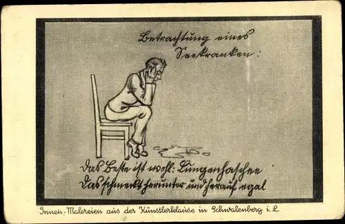 Künstler Ak Eiche, F., Schwalenberg in Lippe, Künstlerklause H. Niederbracht, Innenmalerei